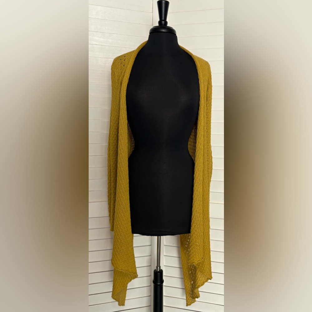 Monoreno Mustard Yellow Open Knit Cardigan